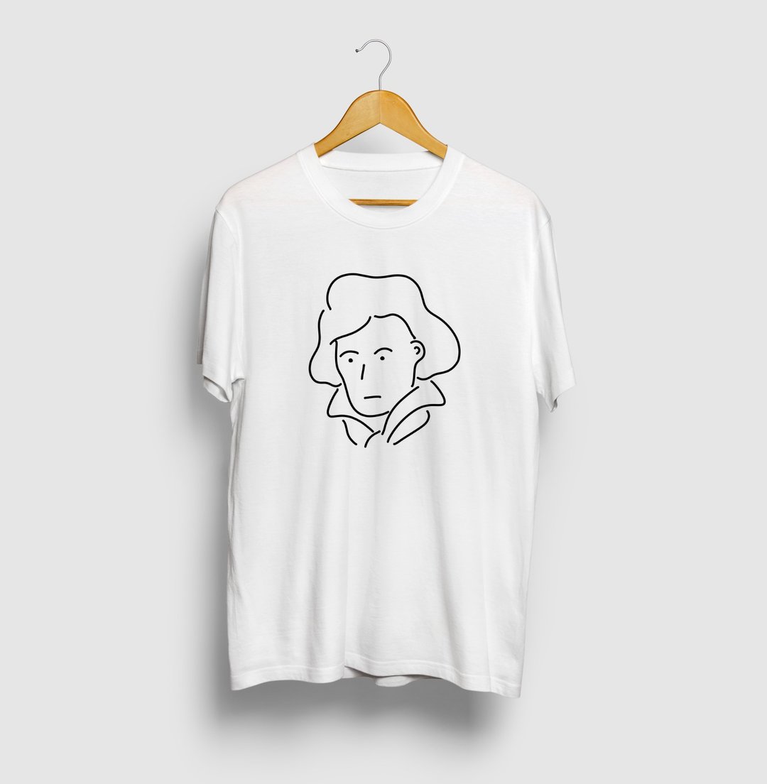 BEETHOVEN Illustration T-shirt - 女装 T 恤 - 棉．麻 白色