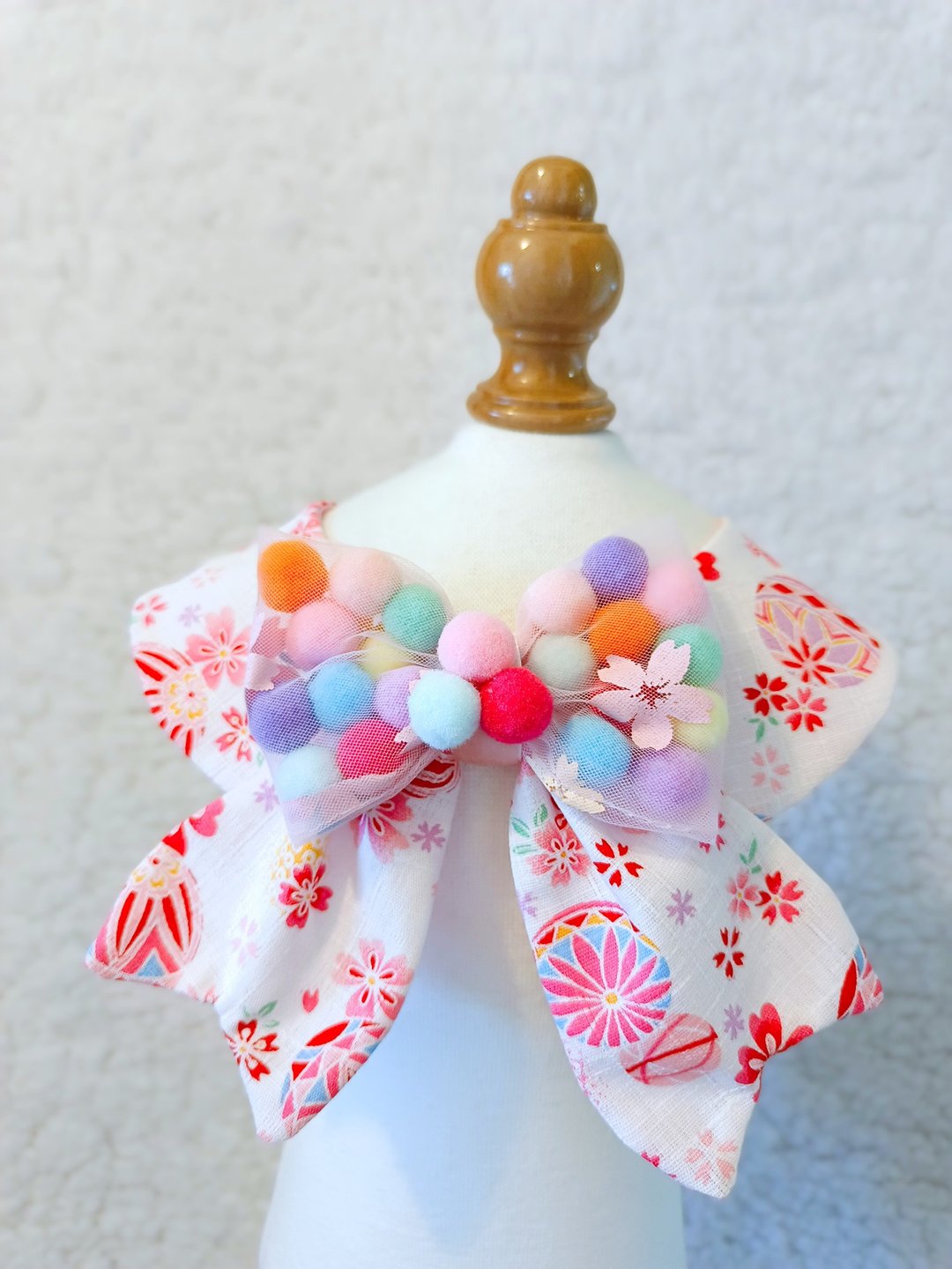 Pom Pom 煲呔 sakura 樱花 和风造型颈饰 颈项 collar - 衣/帽 - 棉 粉红色