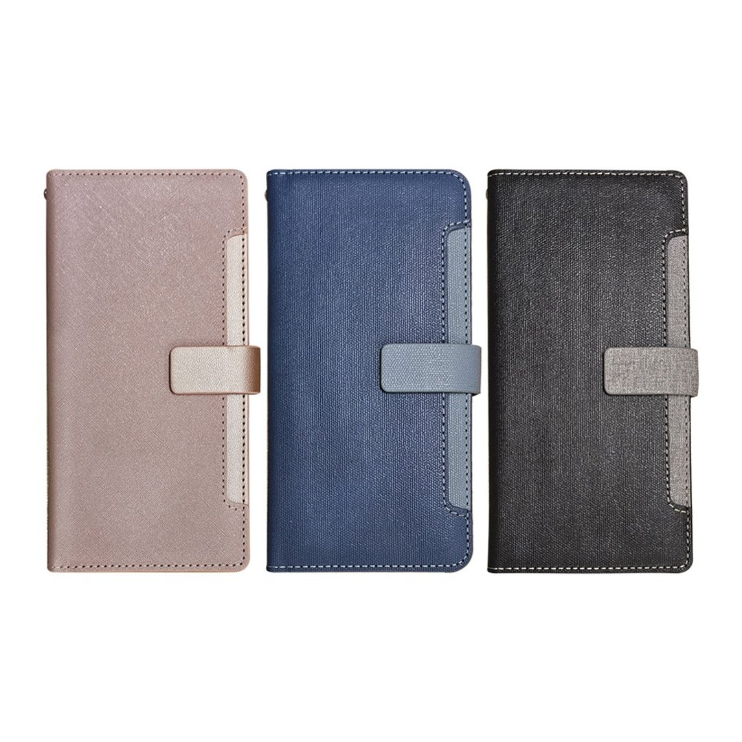 CASE SHOP Samsung S25/S25+/S25 Ultra 前收纳侧掀皮套-粉/蓝/黑 - 手机壳/手机套 - 人造皮革 