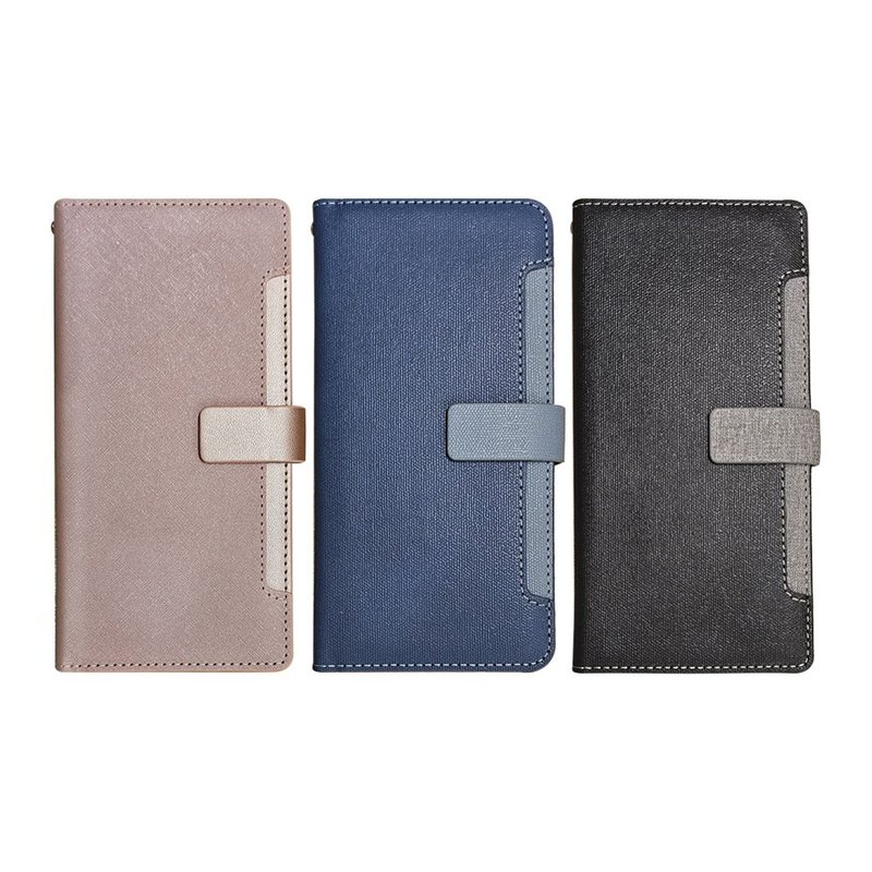 CASE SHOP Samsung S25/S25+/S25 Ultra 前收纳侧掀皮套-粉/蓝/黑 - 手机壳/手机套 - 人造皮革 