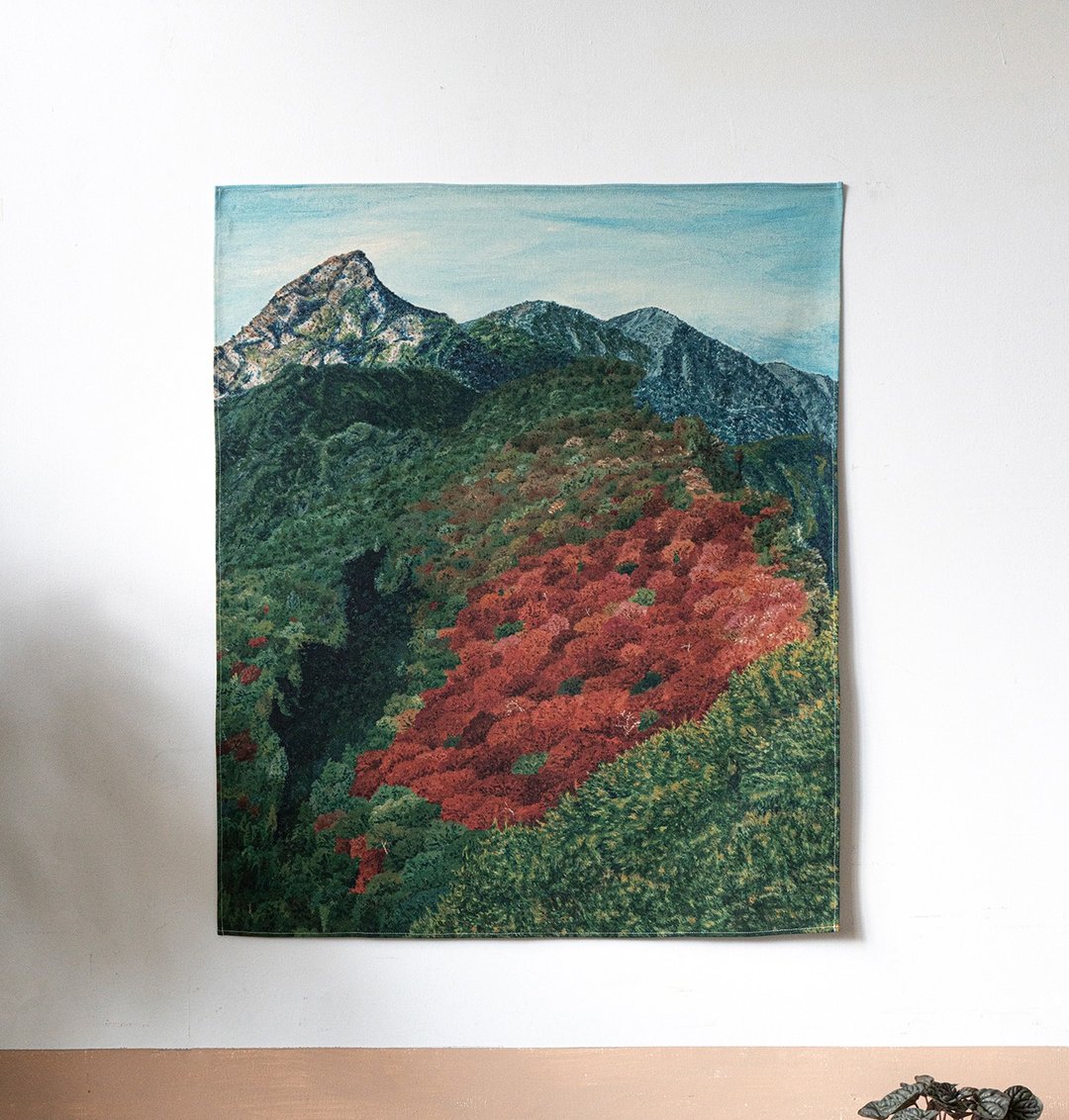 台湾山挂布 - 鸢嘴捎来 70 x 83 cm - 海报/装饰画/版画 - 棉 红色