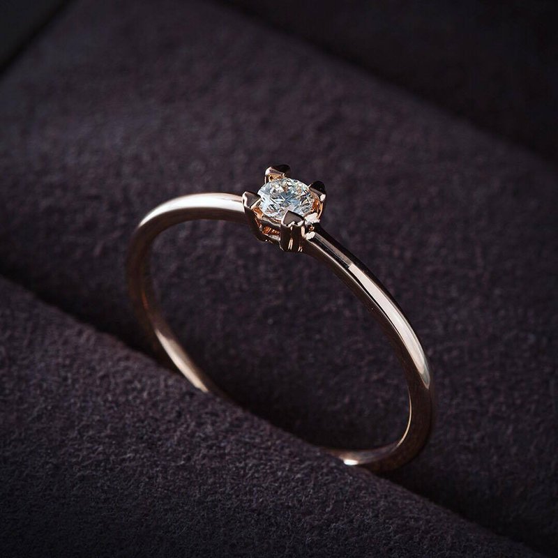 18K玫瑰金优雅简约 爱心钻戒 【Frankness Jewelry】 - 对戒 - 其他金属 粉红色