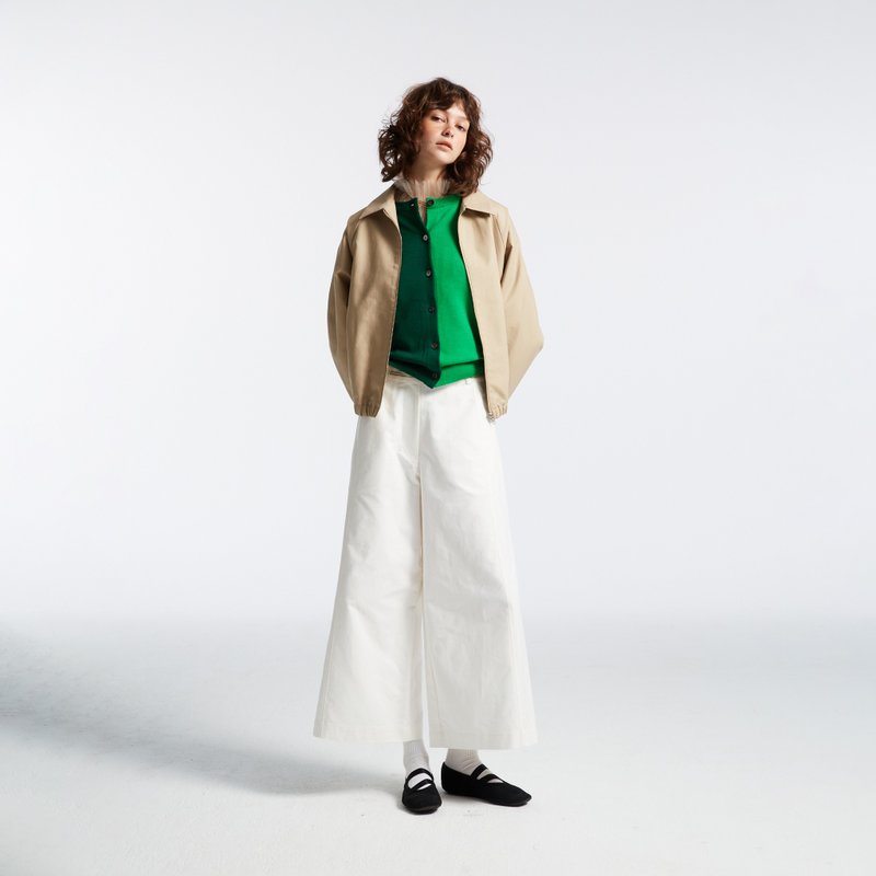 10 MOOn 卡其廓型教练夹克 - 女装休闲/机能外套 - 棉．麻 卡其色