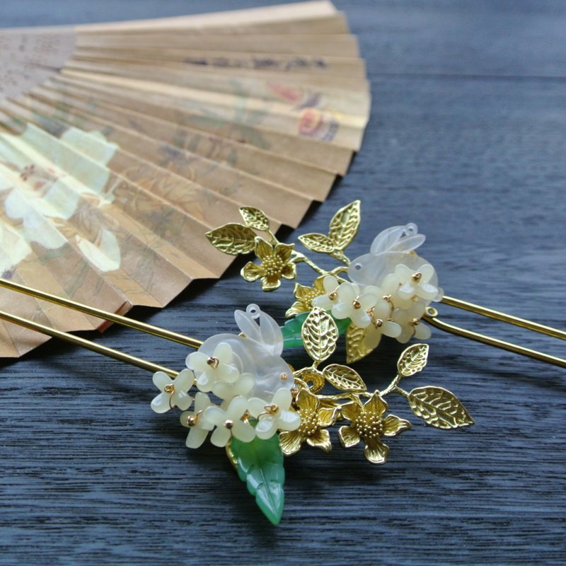 【墨徽阁】广寒香(大花款)发簪/发钗-有七色 - 发饰 - 铜/黄铜 黄色