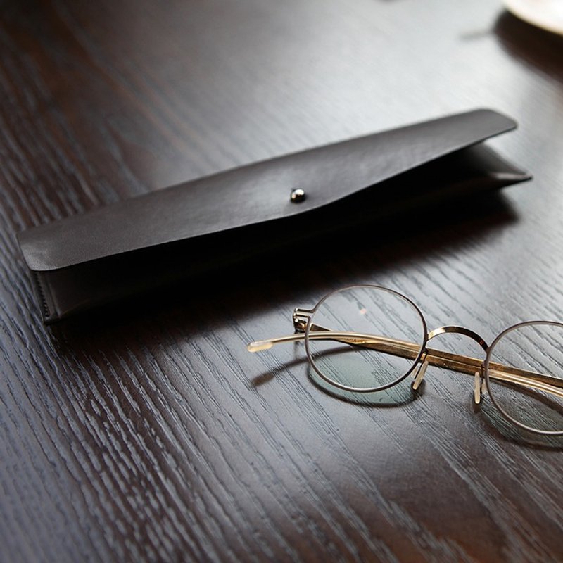 韩国 ithinkso  MILD PEN CASE 皮质迷你收纳笔袋_ Dark Brown - 笔筒/笔座 - 真皮 咖啡色