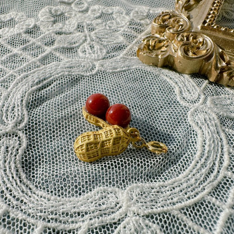 S925 银镶 DIY 配件饰品 / 好事花生 / 南红银镶 - 金工/饰品 - 宝石 