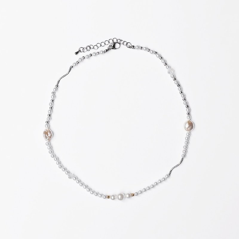 【可定制】月之季节－通勤百搭项链 | 猪宝盒手作饰品 | - 项链 - 珍珠 白色