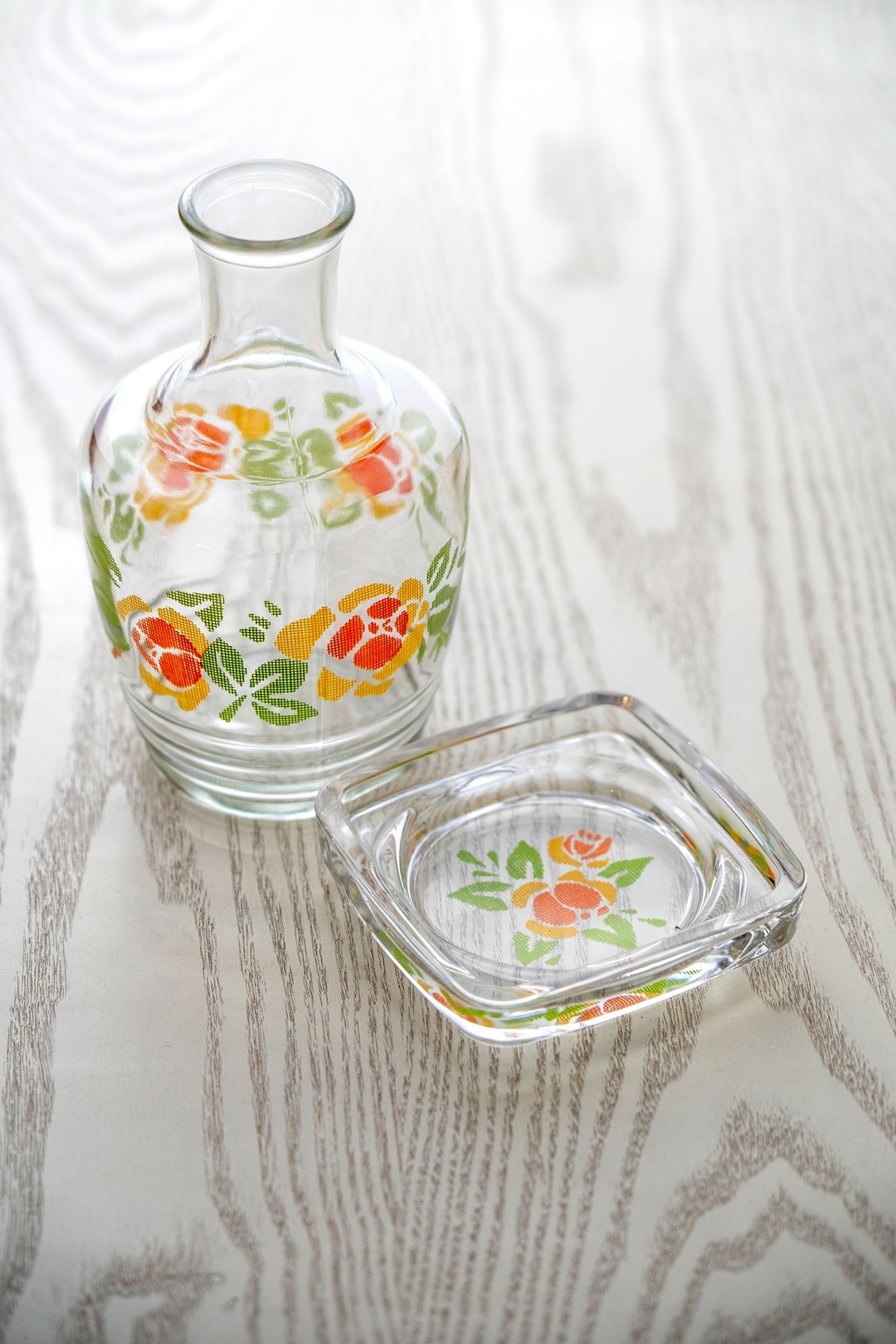 日本制 昭和 复古玻璃水瓶&瓶垫组合 库存新品 台湾包邮 - 茶具/茶杯 - 玻璃 透明