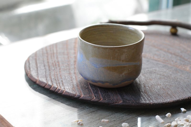 划过天际的泉水手拉坏有光陶杯/茶杯 - 茶具/茶杯 - 陶 蓝色