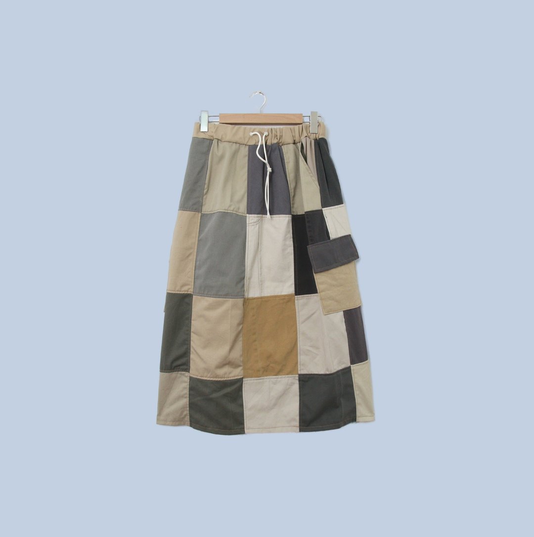 Back to Green- 再制拼接裙 25-35 腰可穿//S10 vintage skirt - 裙子 - 棉 