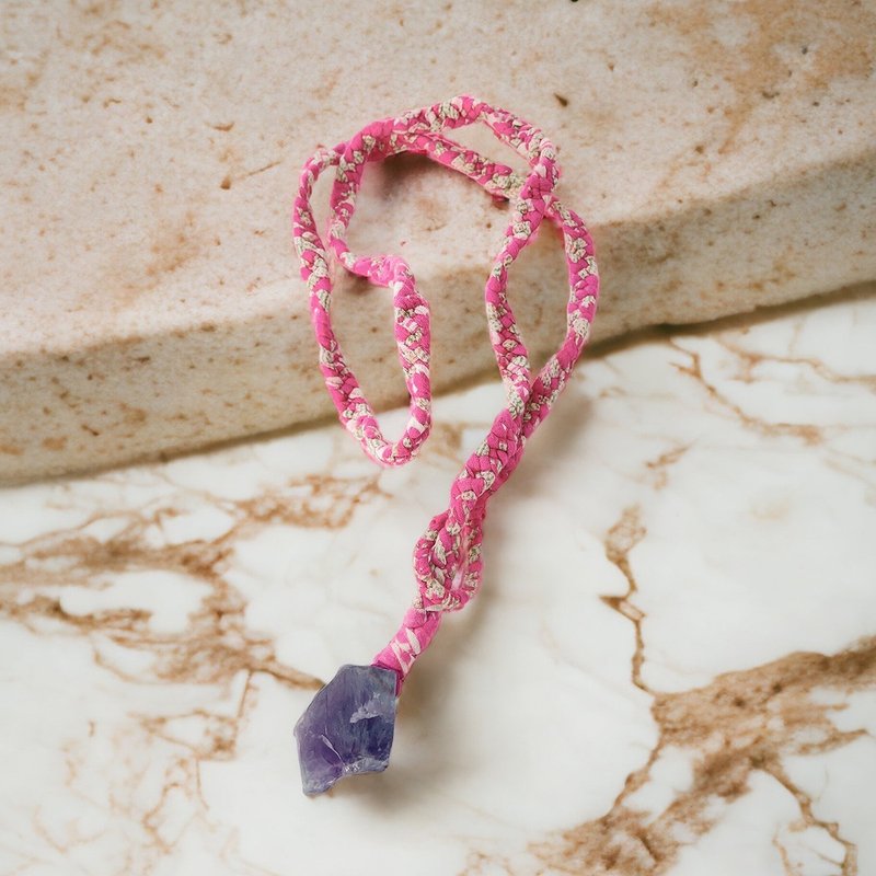 识别证挂绳 / 植物吊绳 / 项链 / 钥匙圈挂绳 - 长链 - 棉．麻 粉红色