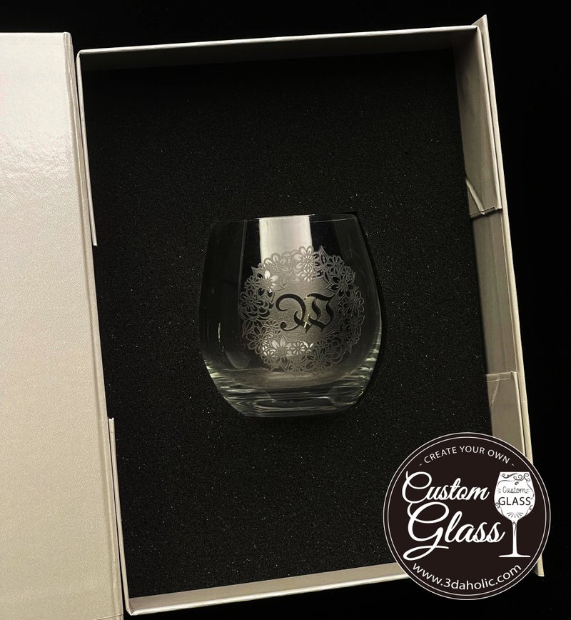 【定制化订制】威士忌杯雕刻(一只)连礼盒 – 心意字句/人名雕刻 - 酒杯/酒器 - 玻璃 透明