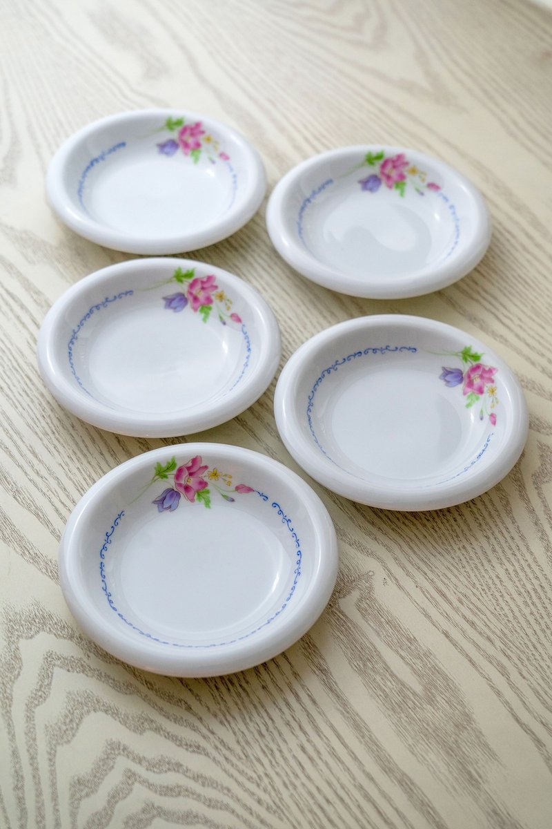 日本制 YAMAICHI 骨瓷点心盘 中古美品 台湾包邮 - 盘子/餐盘/盘架 - 瓷 白色
