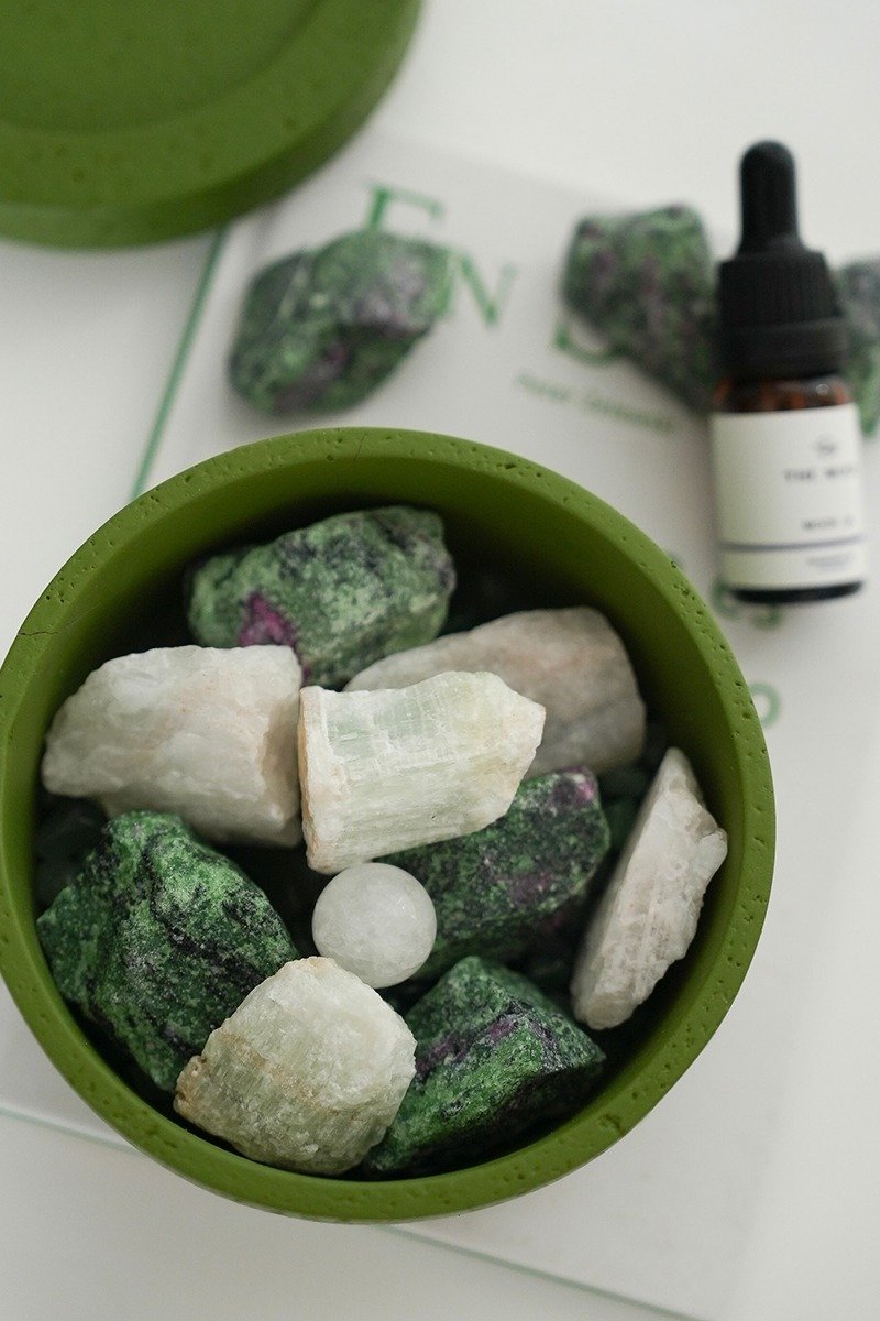 福满盆 X 安定丰盛 - 香薰/精油/线香 - 水晶 绿色