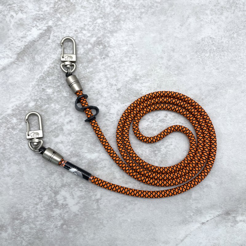 niji 手机挂绳 橙/黑 钻石纹 6mm Neon orange w black diamond - 其他 - 塑料 橘色