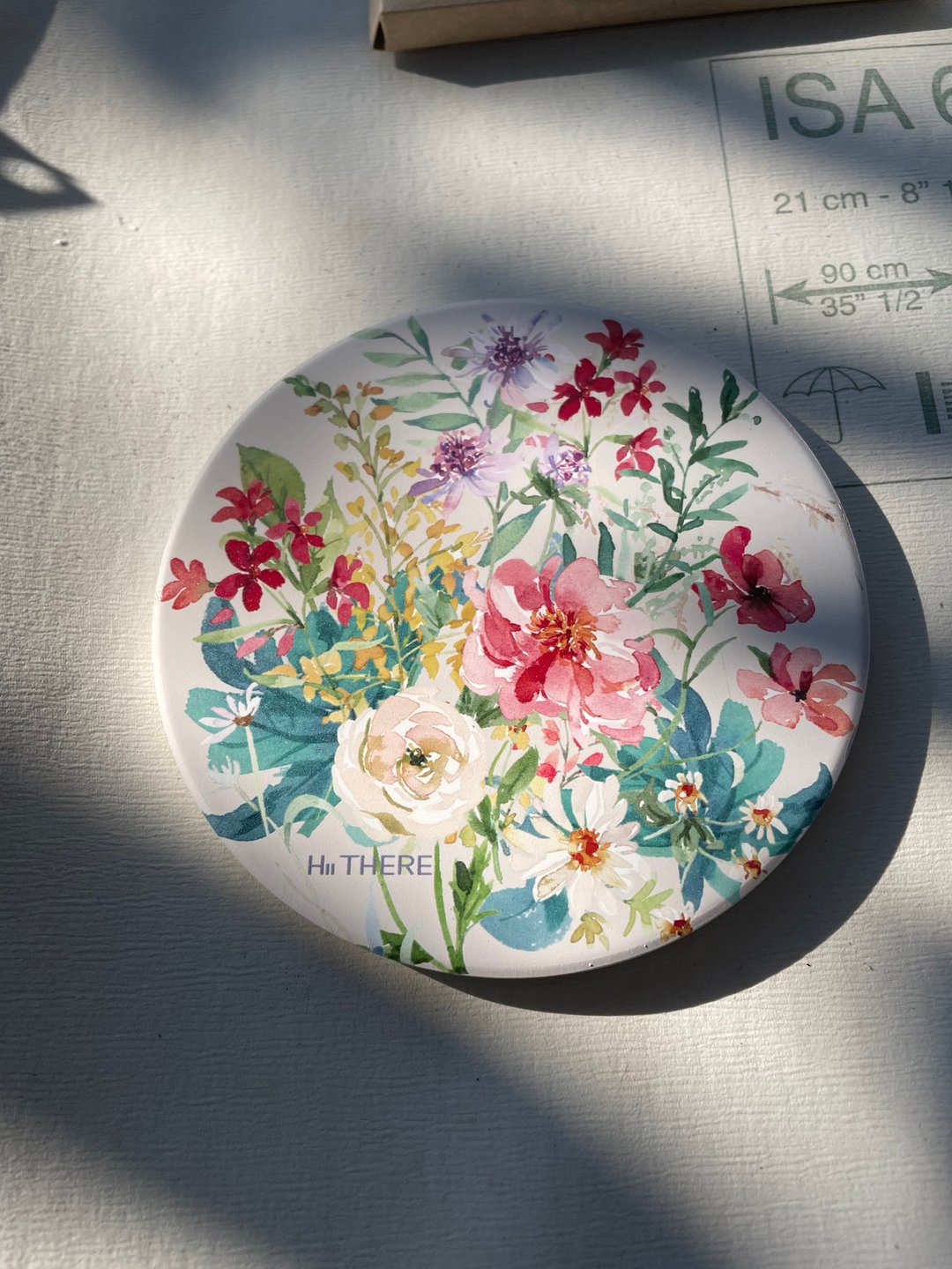 Wild floral /水彩手绘图案/小野花陶瓷吸水杯垫 - 杯垫 - 陶 黄色