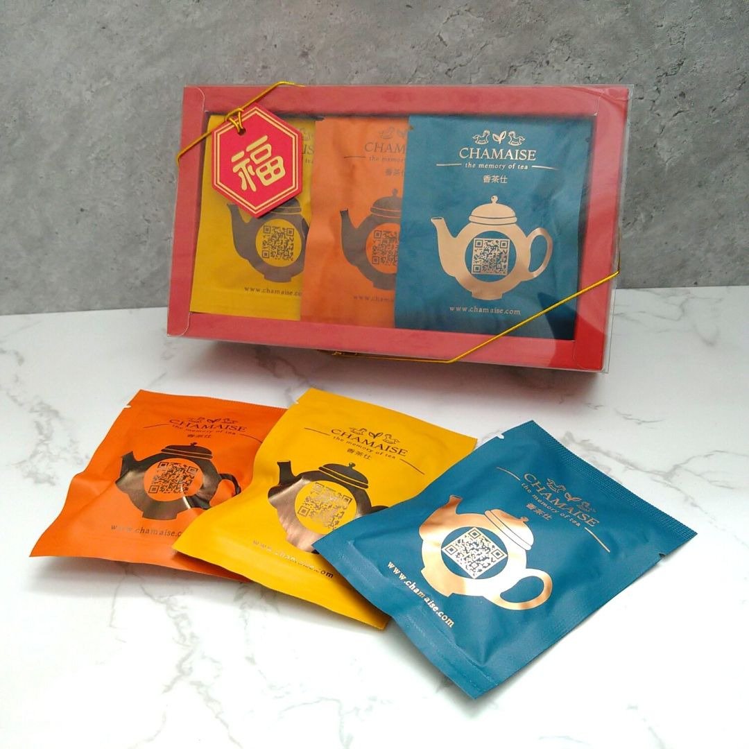 茶包礼盒 | 立体三角原叶茶包 | 3款口味12入 | 台湾茶 - 茶 - 纸 红色
