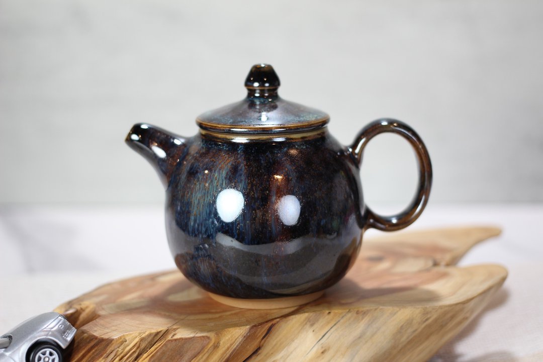 【沐春生活】180ml 天目釉 手工茶壶 莺歌名家叶敏祥手作 - 茶具/茶杯 - 瓷 