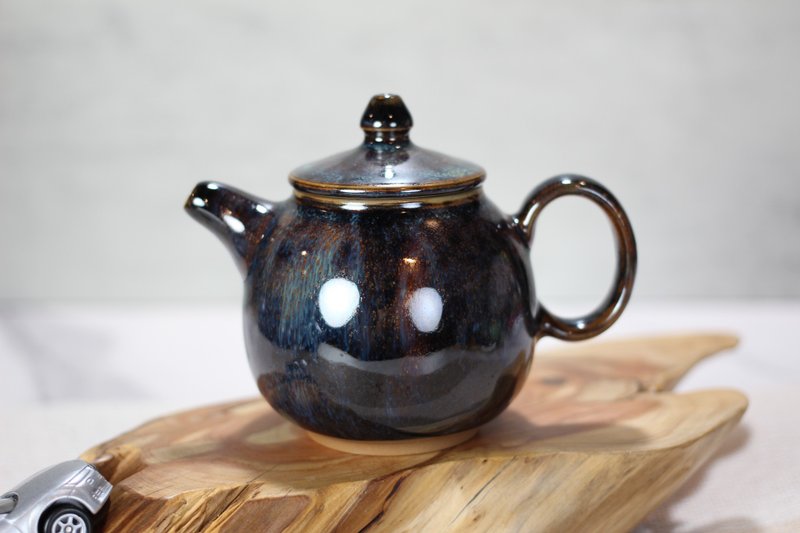 【沐春生活】180ml 天目釉 手工茶壶 莺歌名家叶敏祥手作 - 茶具/茶杯 - 瓷 