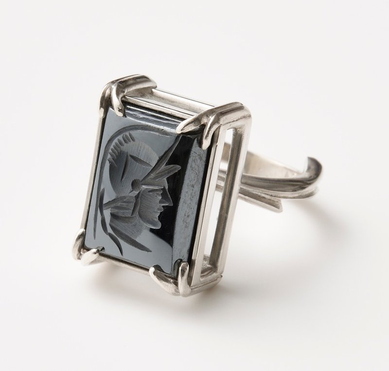 CR39 (Hematite Intaglio) - 戒指 - 其他金属 黑色