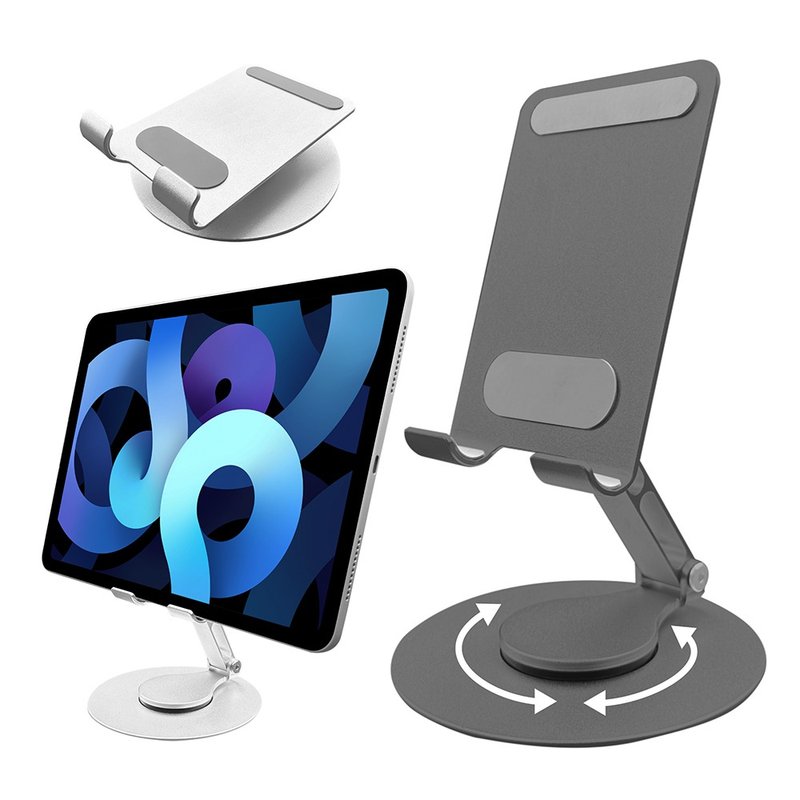 【ENABLE】360度旋转 铝合金折叠手机平板支架 双转轴B款 - 手机座/防尘塞 - 铝合金 
