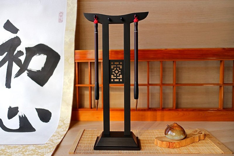 【古香如云】官帽笔架-古香 高39厘米－文房用品系列 - 其他书写用品 - 木头 黑色