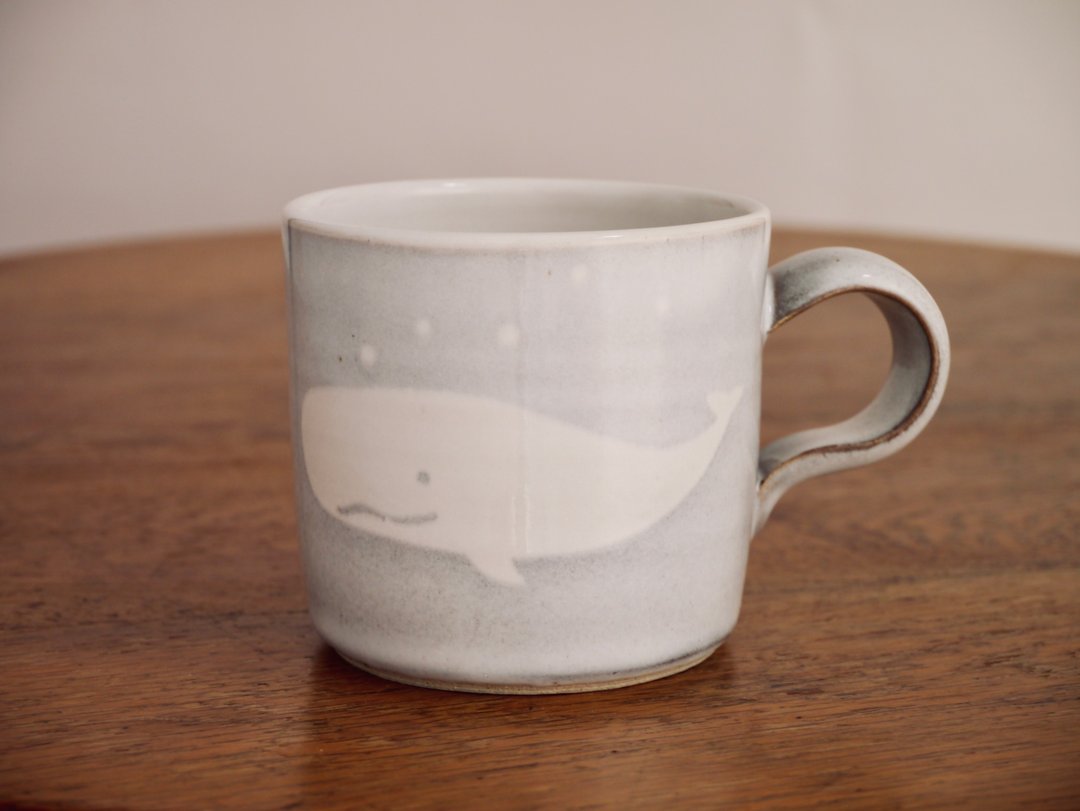 Pottery whale Mug (Medium) - 咖啡杯/马克杯 - 陶 灰色
