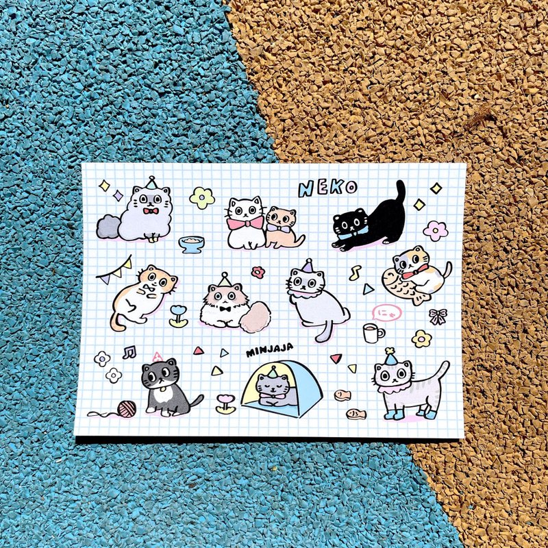 插画明信片   猫猫共和国 - 卡片/明信片 - 纸 蓝色