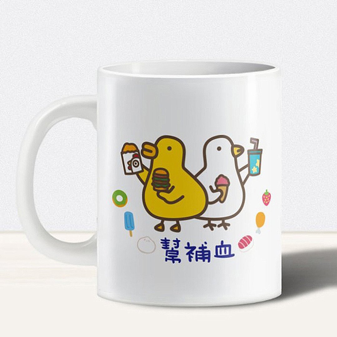 马克杯陶瓷杯350ml 七款选 | LINE贴图 伸缩自如的鸡与鸭 - 咖啡杯/马克杯 - 陶 