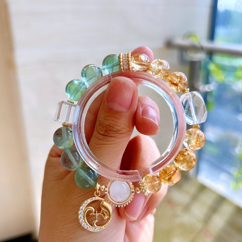 十二星座系列 双子座的守护天使 天然水晶手链清新甜美招财转运 - 手链/手环 - 水晶 