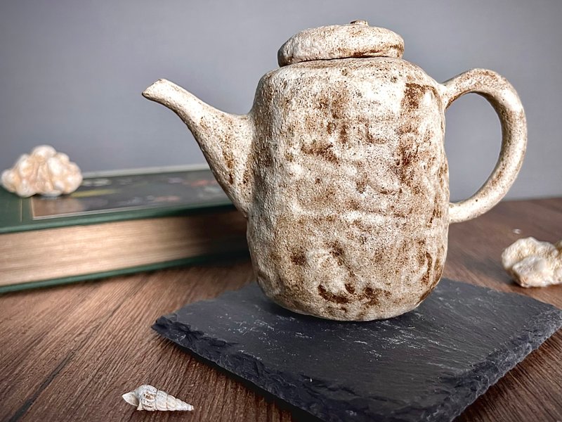 糖霜可可长茶壶 - 茶具/茶杯 - 陶 咖啡色