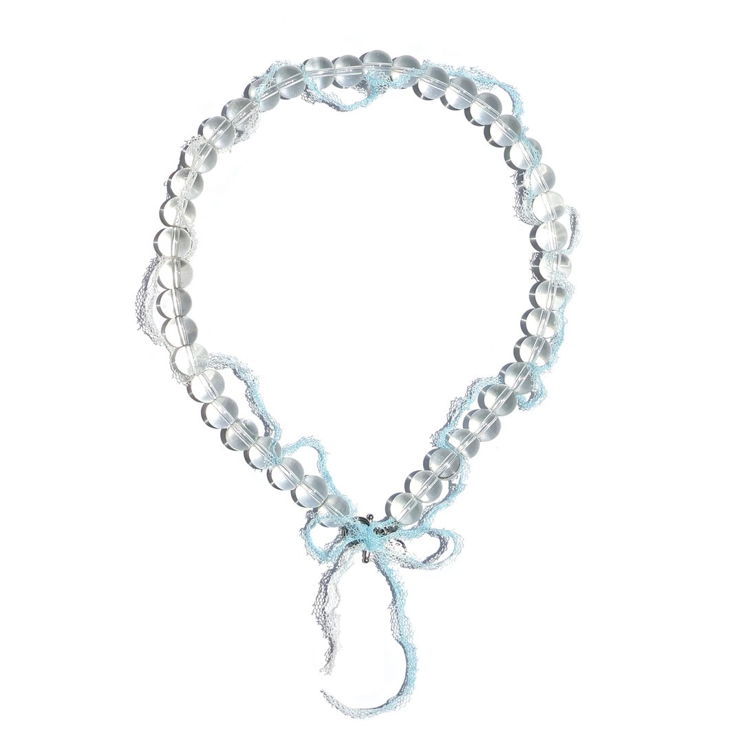 KDNP Lace Bubble Necklace_Blue - 项链 - 其他材质 蓝色