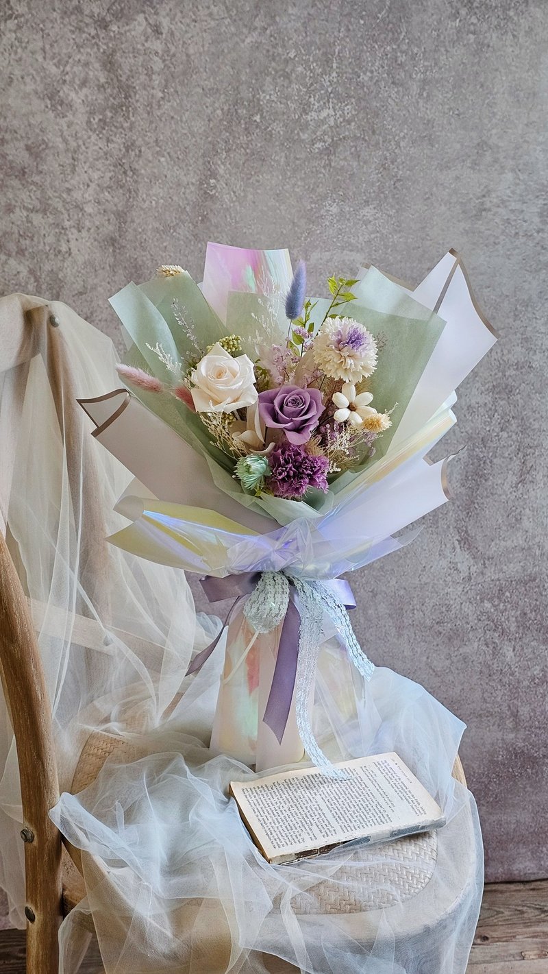 永生花花束 玫瑰花束 情人节花束 生日花束 快速出货 现货 - 干燥花/捧花 - 植物．花 紫色