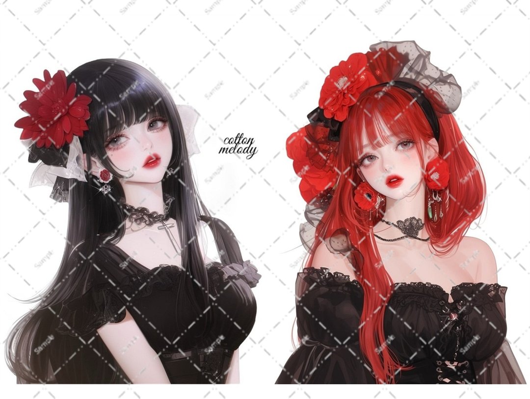 original sticker no.6287 人物贴纸 原创贴纸 人物贴纸 女孩贴纸 原创人物贴纸 - 贴纸 - 纸 