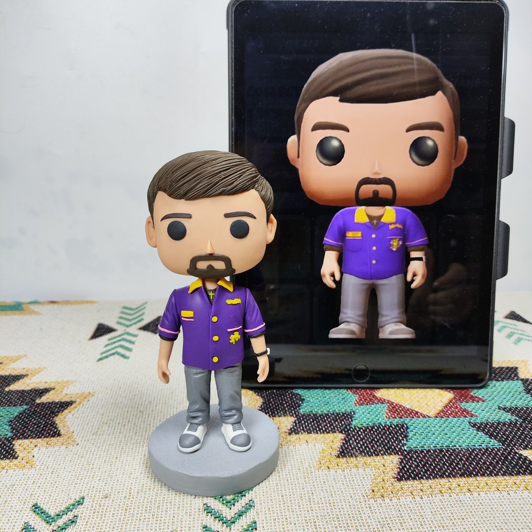 纯手工定制美国Funko Pop 自画肖像公仔娃娃男朋友老公生日礼物 - 玩偶/公仔 - 粘土 多色