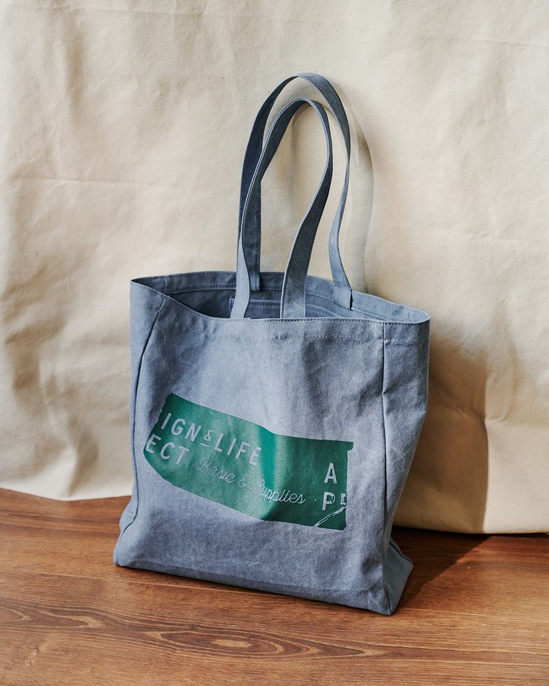 D&L DUMBO bag 灰蓝Tape - 侧背包/斜挎包 - 棉．麻 蓝色