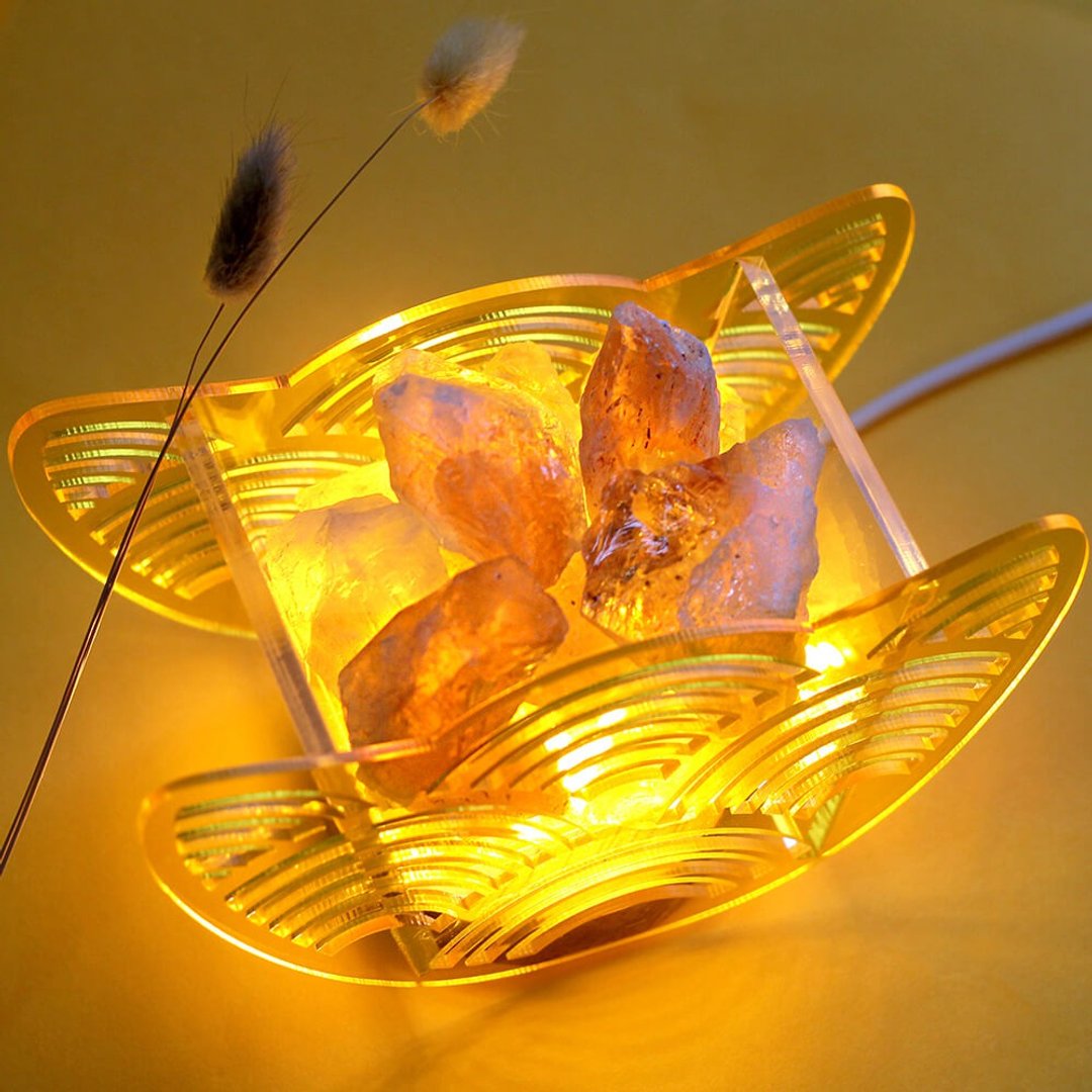 手作黄水晶 精油 香氛 扩香 招财 聚财 开运 元宝 乔迁 开店 新居 - 香薰/精油/线香 - 宝石 橘色