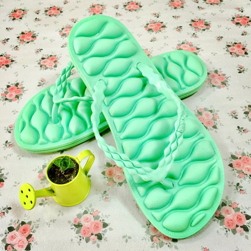 气垫夹脚拖/人字拖/沙滩凉鞋/气垫鞋/舒压 - 拖鞋 - 环保材料 绿色