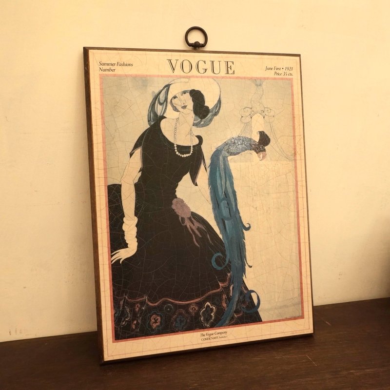旧物 Vogue 杂志1921 June First 封面 木制摆件 欧洲 美国 复古 - 摆饰 - 木头 多色