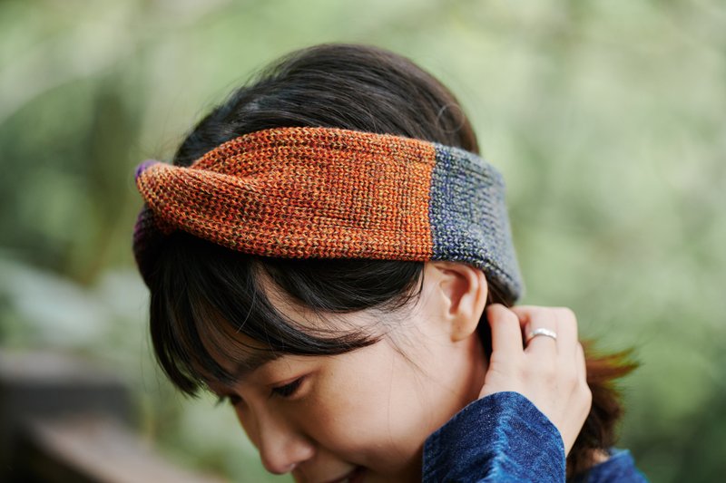 扭转拼色羊毛混纺发带/围脖-嘉年华 - 发带/发箍 - 羊毛 紫色