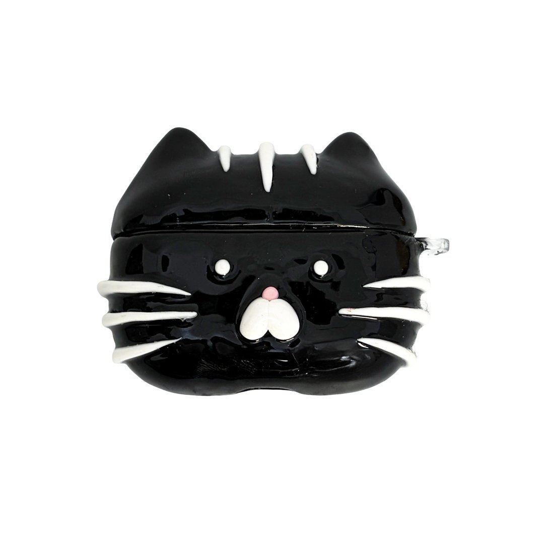 my cat friend – 黑色 AirPods 保护壳 - 耳机收纳 - 粘土 灰色