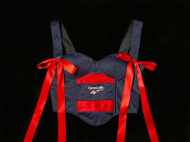 REGETHER 古着改制 sportswear 罩杯式绑带马甲-Reebok - 女装背心 - 尼龙 蓝色