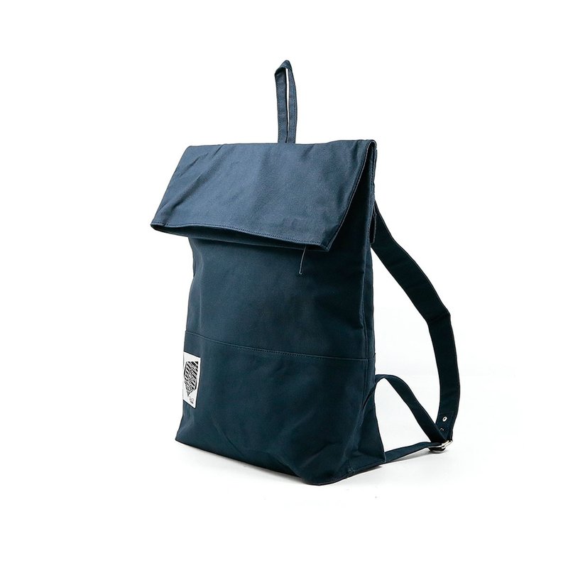 夹子防泼水大背包 / Folder Daypack / 简约帆布反折包 / - 后背包/双肩包 - 纸 蓝色
