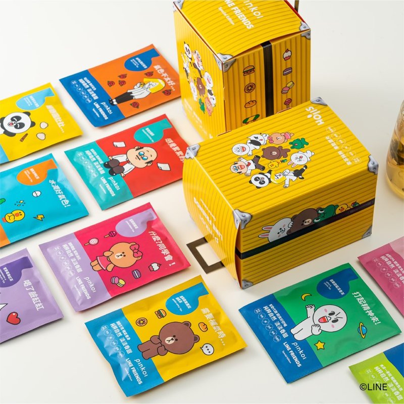 【独家礼盒买1送1】 Pinkoi|LINE FRIENDS每日果茶包礼盒下1出2 - 茶 - 其他材质 黄色
