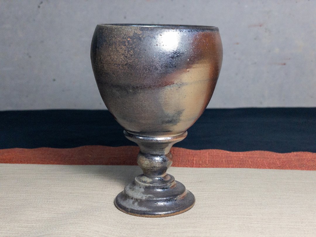 高脚杯/红酒杯/茶杯/柴烧/杨博戎/金银彩/落灰 - 茶具/茶杯 - 陶 