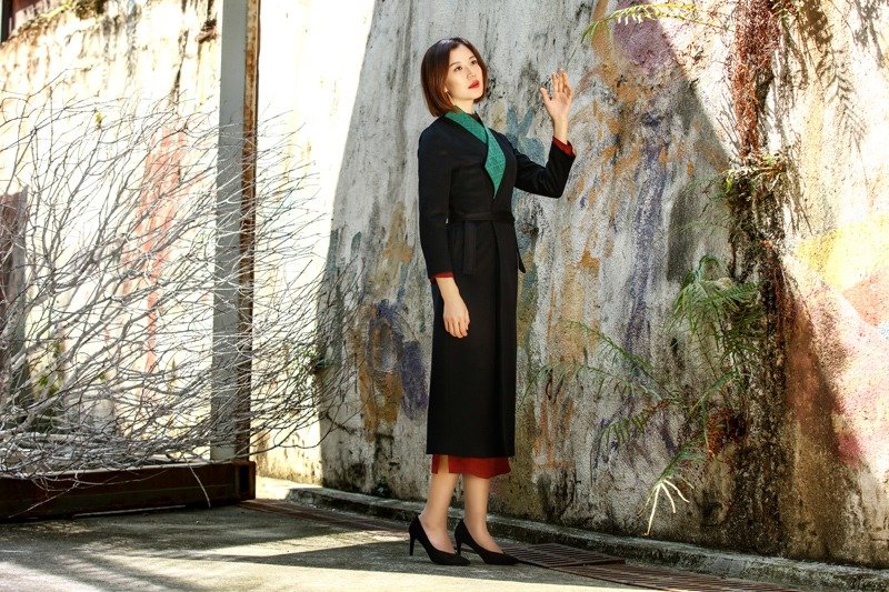 品.祥云纱2017秋冬新款山羊绒 一帘幽梦 - 女装休闲/机能外套 - 羊毛 黑色