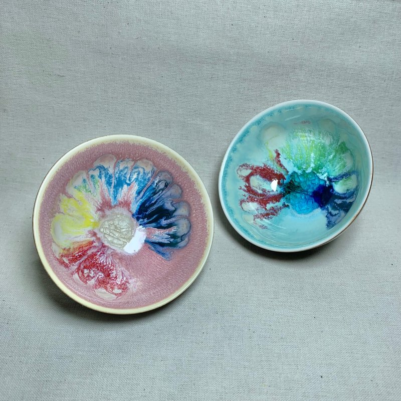 冰晶油画 品茗对杯 80ml 邱毓宁 莺歌烧 E2-01 - 茶具/茶杯 - 瓷 多色