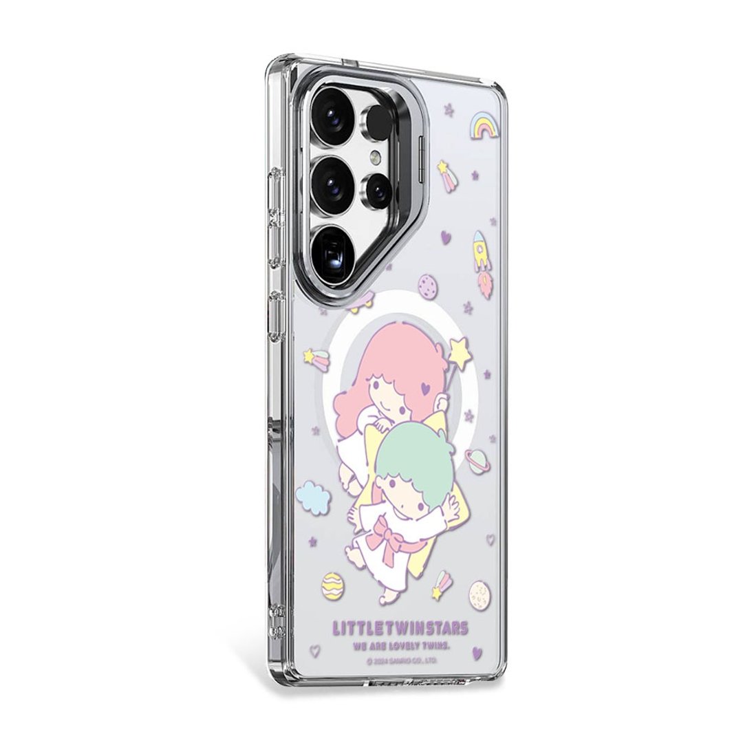 三丽鸥 Samsung S25/S24 防震双料隐形立架磁吸手机壳-星际双子星 - 手机壳/手机套 - 其他材质 多色