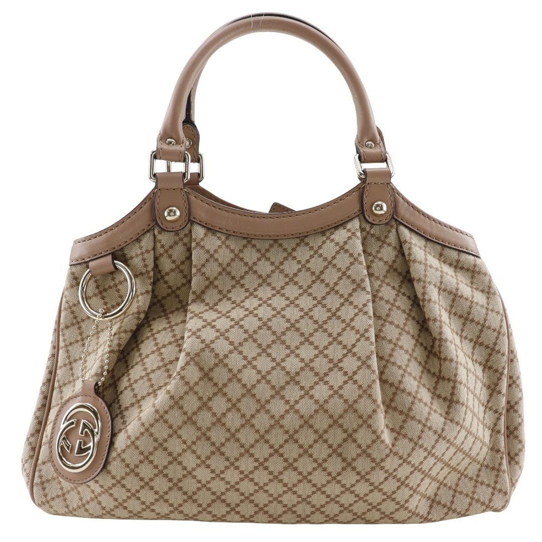 【日本直送】ગૂચી GUCCI Sukey Bag 手提包 Diamante 211944 帆布 米色/粉红色 女性用【二手】 - 手提包/手提袋 - 棉．麻 咖啡色