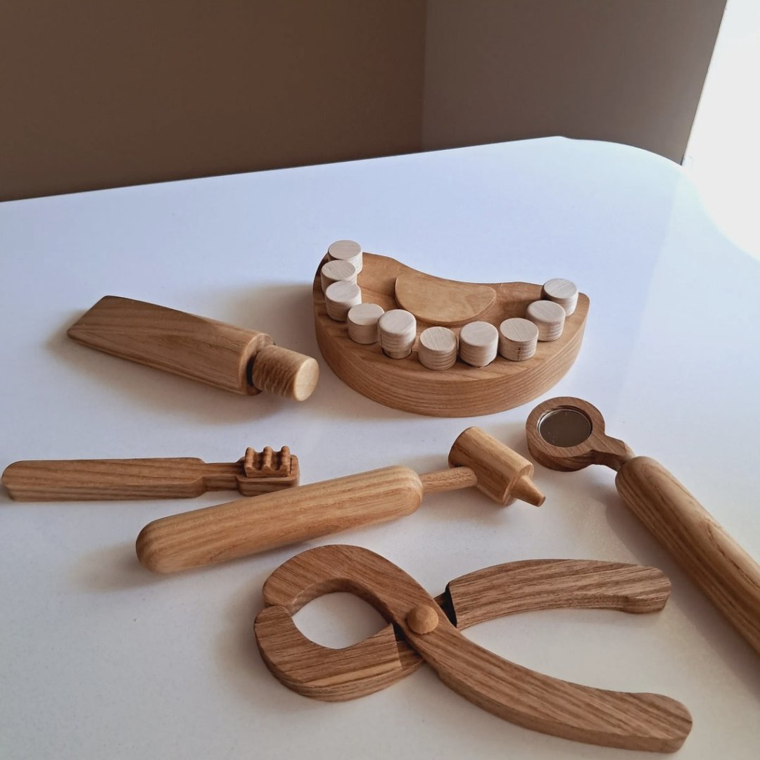 Lemi Toys 木制牙医组 - 玩具/玩偶 - 木头 咖啡色